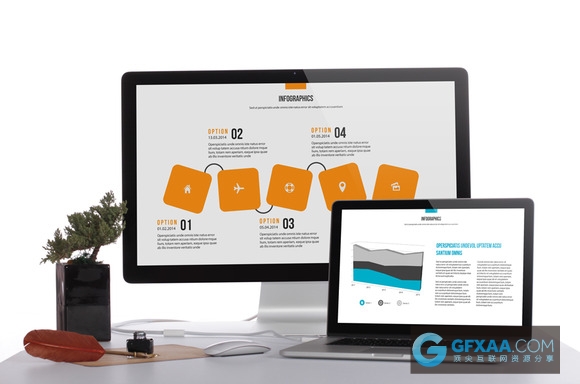 100页扁平化白色背景多色系图形PPT模板 - 顶尖PPT