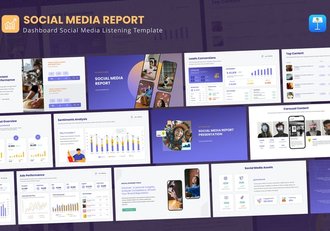 新社交媒体报告主题keynote模板 - 顶尖PPT