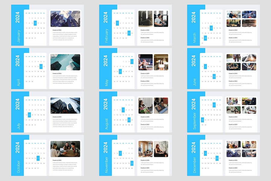 2024日历模板工作日期规划表PPT模板 - 顶尖PPT