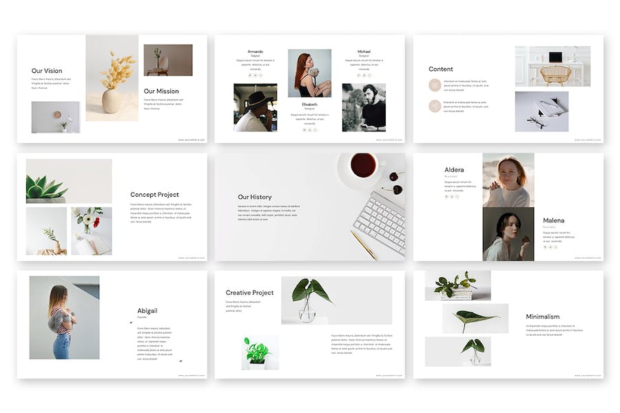 极简主义小清新风格PPT模板 - 顶尖PPT