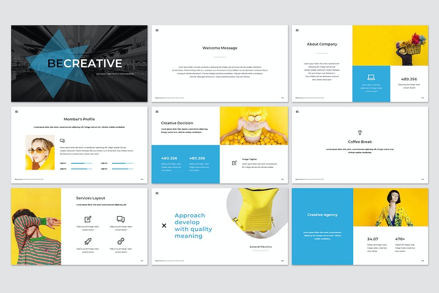 创意设计师作品集项目展示PPT模板 - 顶尖PPT