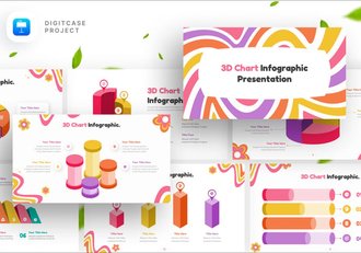 3D可视化数据图形图表嘻哈风格Keynote模板 - 顶尖PPT