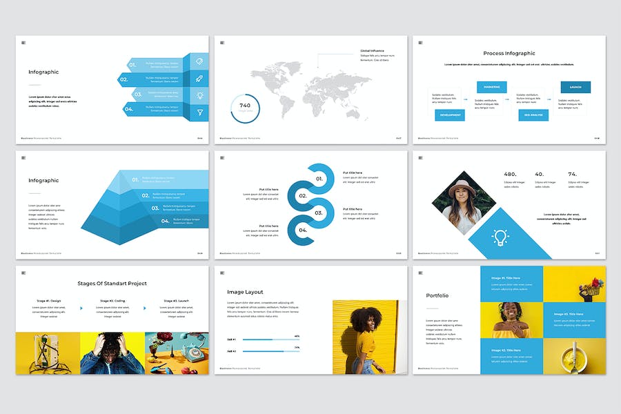 创意设计师作品集项目展示PPT模板 - 顶尖PPT