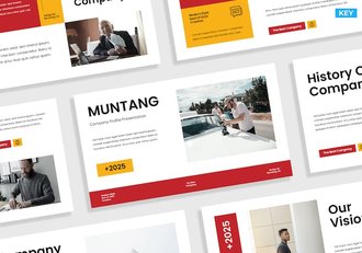 创意红白色调企业简介Keynote模板 - 顶尖PPT