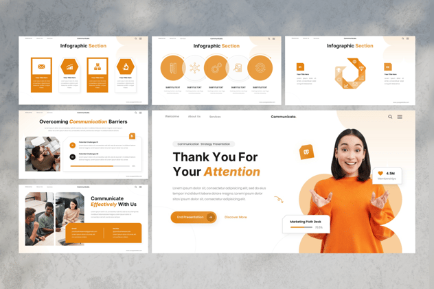 橙色企业战略方案规划PPT模板 - 顶尖PPT