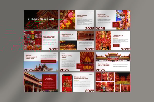 中国新年文化讲座民俗风俗介绍Keynote模板 - 顶尖PPT