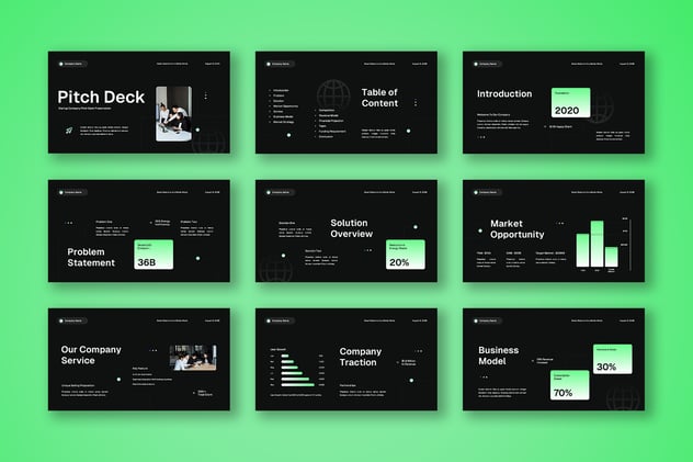 黑绿白现代商务风格keynote模板 - 顶尖PPT