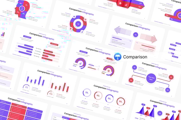 数据分析比较图形keynote模板 - 顶尖PPT