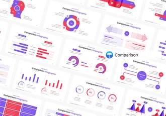 数据分析比较图形keynote模板 - 顶尖PPT