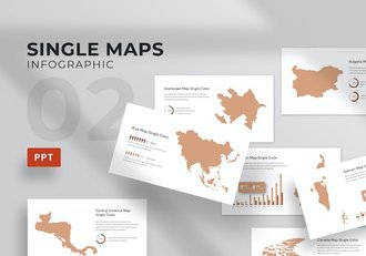 世界部分国家地图PPT模板 - 顶尖PPT