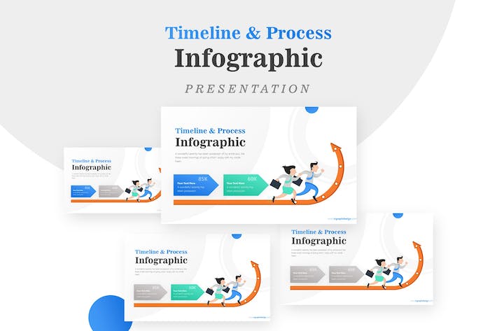 生长箭头向上过程信息图PPT模板 - 顶尖PPT