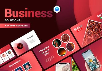 红色企业业务解决方案商业计划多用途keynote模板 - 顶尖PPT