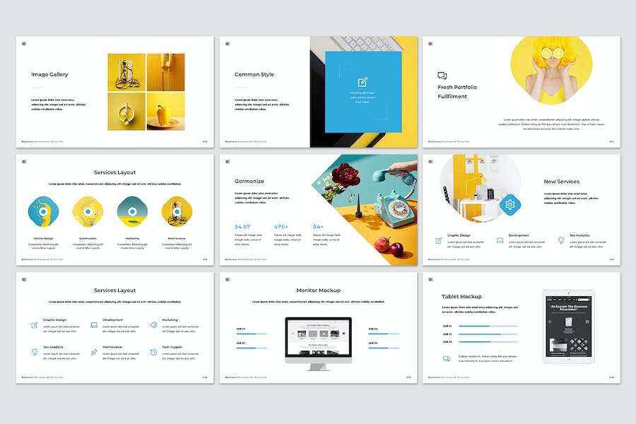 创意设计师作品集项目展示PPT模板 - 顶尖PPT