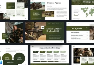 军事防御安全简报汇报Keynote模板 - 顶尖PPT