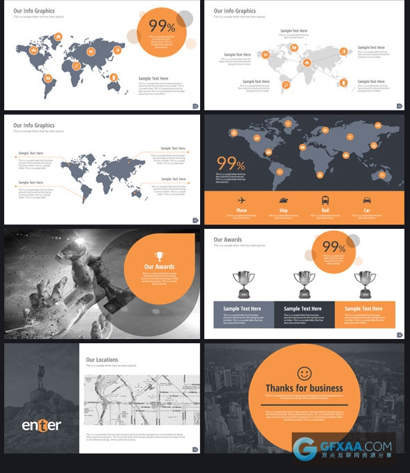多种颜色欧美商业ppt模板 - 顶尖PPT
