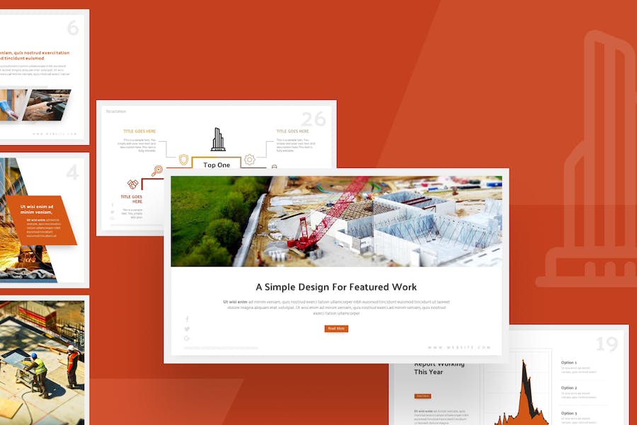 工程建筑施工PPT模板 - 顶尖PPT