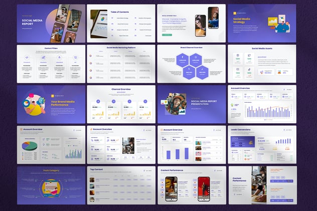 新社交媒体报告主题keynote模板 - 顶尖PPT