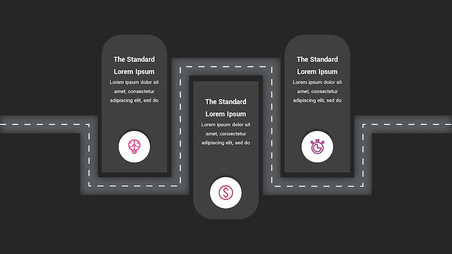 路线图示意图深色主题Keynote模板 - 顶尖PPT