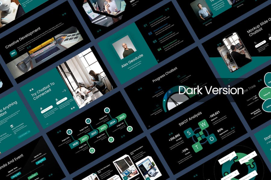 chatGPT大模型生成式对话人工智能聊天机器人技术PPT模板 - 顶尖PPT