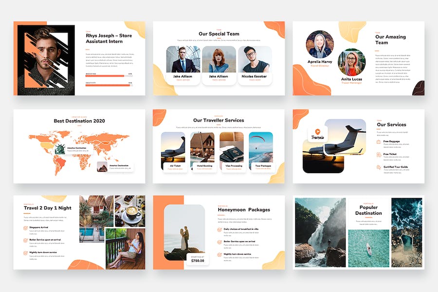 游线路介绍推荐服务优势行程安排keynote模板 - 顶尖PPT