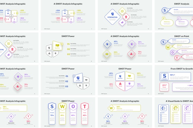 SWOT信息图形PPT模板 - 顶尖PPT