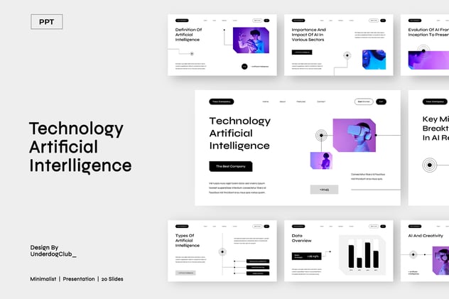 人工智能技术创新发展演讲PPT模板 - 顶尖PPT