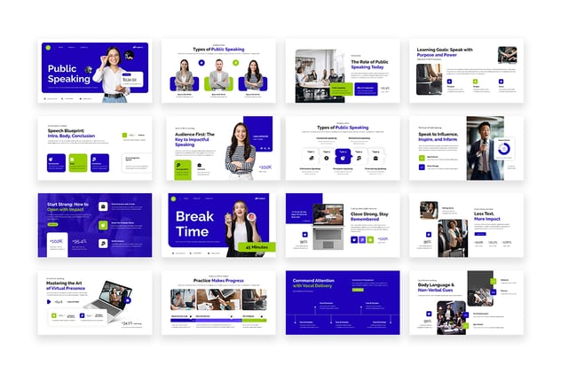 公开演讲技巧培训展示PPT模板 - 顶尖PPT