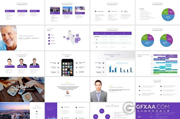 年终总结汇报统计商务图表Keynote模板 - 顶尖PPT