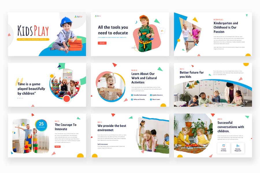 学前教育儿童游戏主题keynote演讲模板 - 顶尖PPT