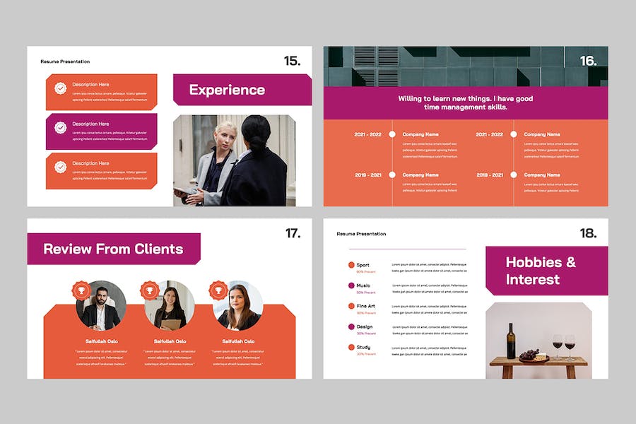 个人信息工作经历技能展示keynote模板 - 顶尖PPT