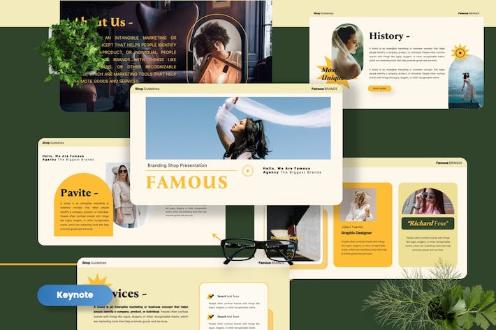 时尚品牌推广模特服装展示keynote模板 - 顶尖PPT