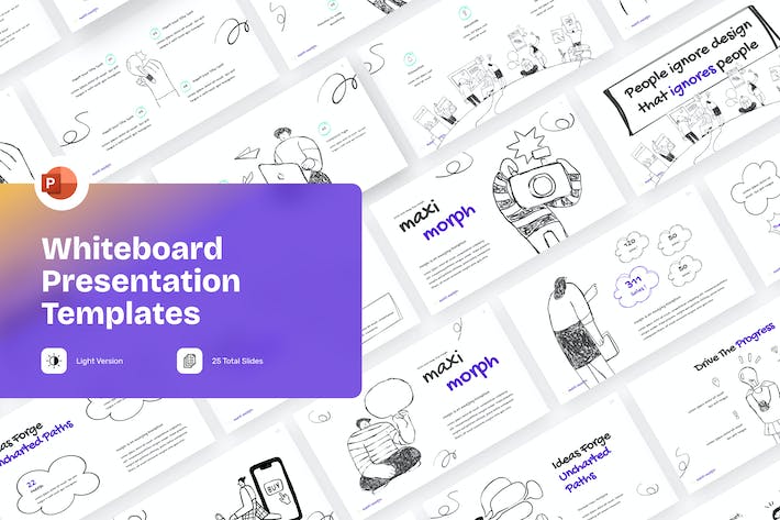 卡通手绘涂鸦风格商业人物插画ppt模板 - 顶尖PPT