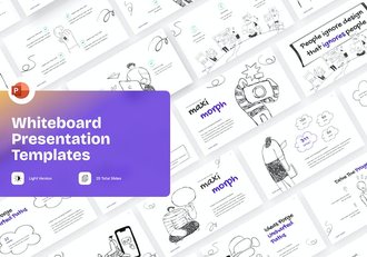 卡通手绘涂鸦风格商业人物插画ppt模板 - 顶尖PPT