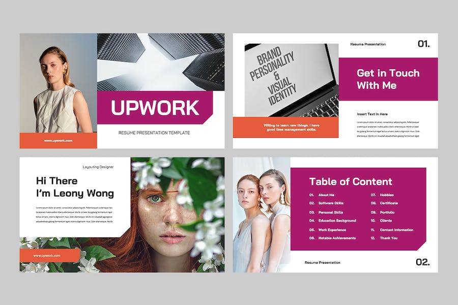 个人信息工作经历技能展示keynote模板 - 顶尖PPT