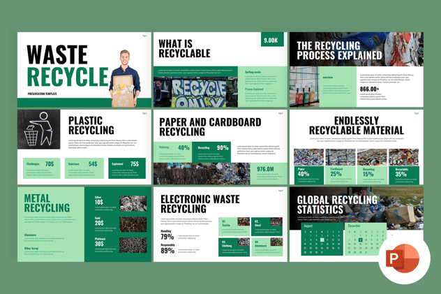 废物回收利用介绍PowerPoint模板 - 顶尖PPT