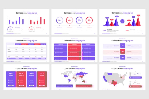 数据分析比较图形keynote模板 - 顶尖PPT