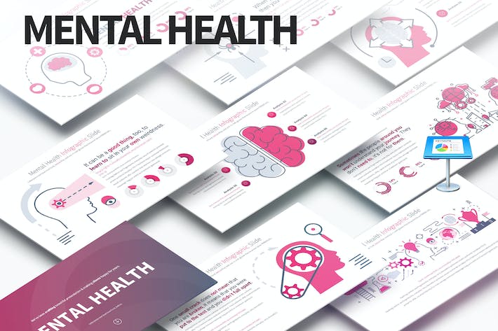 心理健康头脑风暴主题图形图表keynote模板 - 顶尖PPT