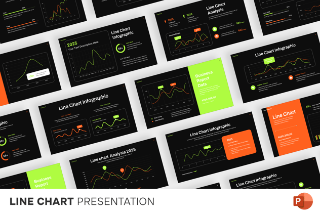 折线图数据趋势分析PPT模板 - 顶尖PPT