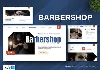 理发店理发师主题keynote模板 - 顶尖PPT