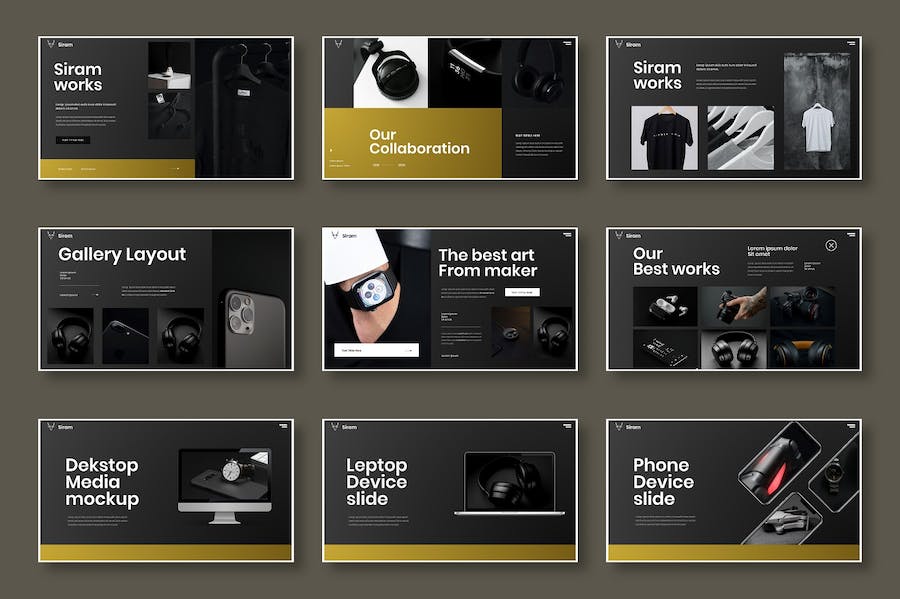 金色商务产品发布会路演Keynote模板 - 顶尖PPT