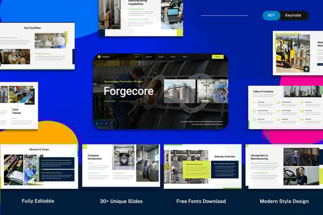 制造业生产管理流程Keynote模板 - 顶尖PPT
