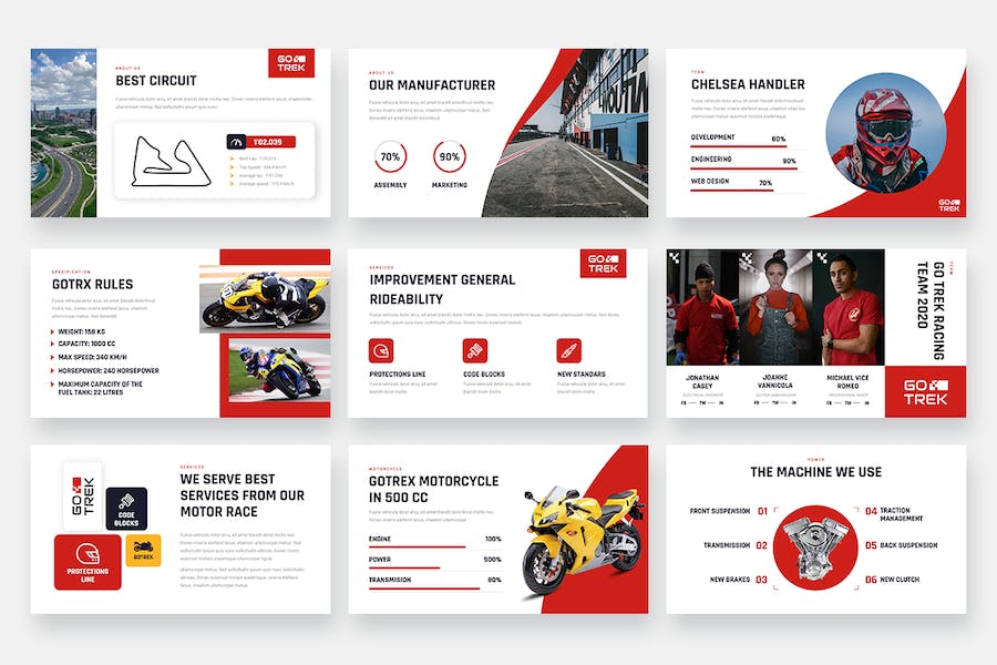 摩托车赛车主题展示Keynote模板 - 顶尖PPT