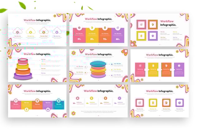 工作流程信息图形keynote模板 - 顶尖PPT