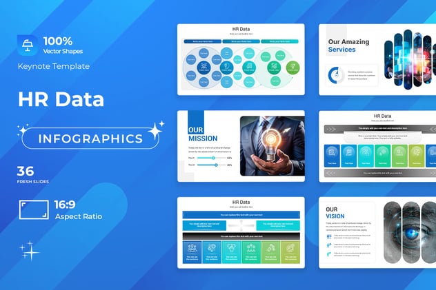 人力资源数据keynote模板 - 顶尖PPT