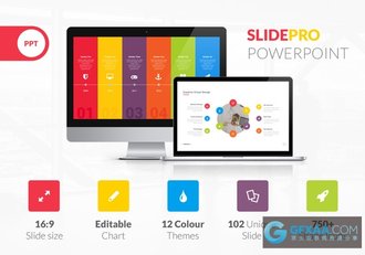 103页多色图形图表PPT商务演示模板 - 顶尖PPT