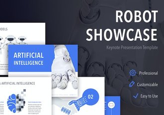 机器人产品展示人工智能创业融资计划书keynote模板 - 顶尖PPT