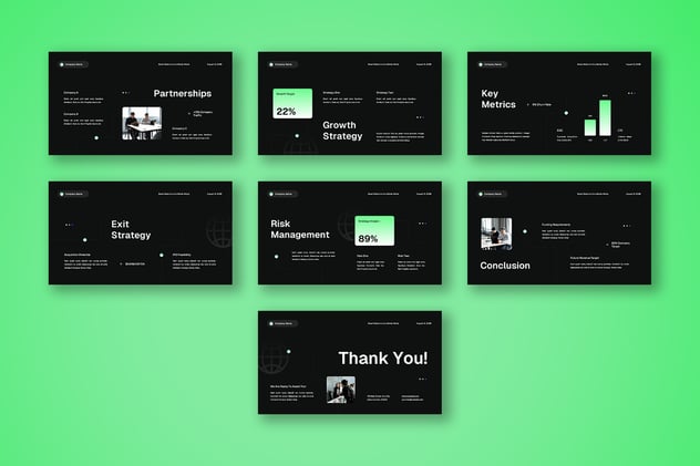 黑绿白现代商务风格keynote模板 - 顶尖PPT