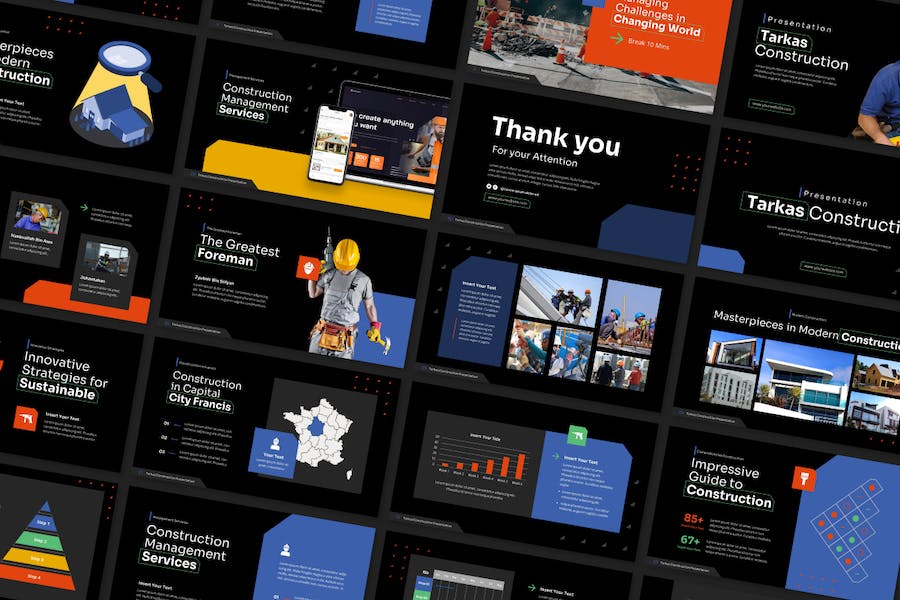 建筑施工项目管理方案PPT模板 - 顶尖PPT