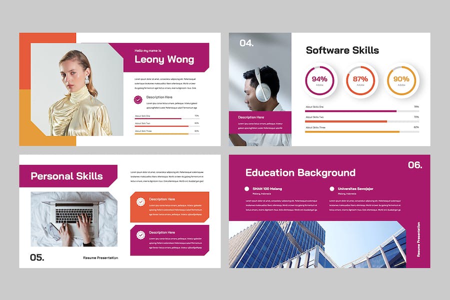 个人信息工作经历技能展示keynote模板 - 顶尖PPT