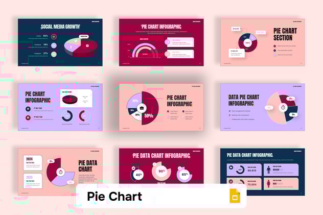 饼图数据分析展示PPT模板 - 顶尖PPT